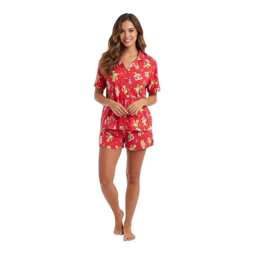 Disney Winnie the Pooh Red Valentine Pajama Short Set Extra Large